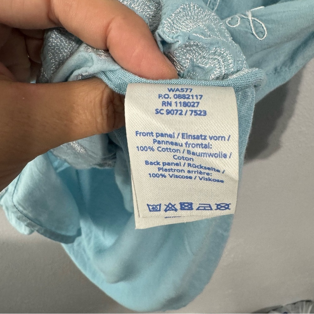 Boden blue embroidered blouse size 8 - Picture 6 of 7